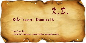 Kácsor Dominik névjegykártya